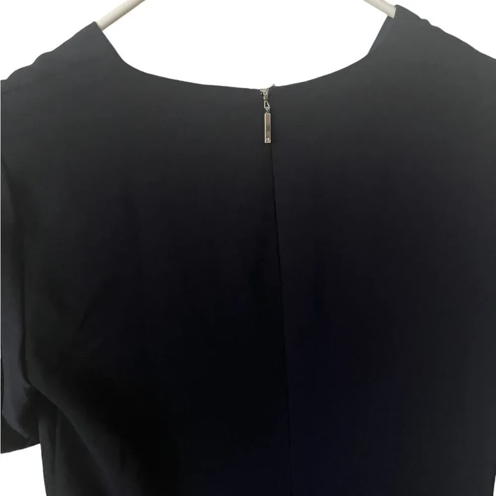 Lauren by Ralph Lauren V Neckline Navy Blue Dress
